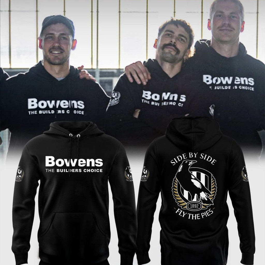 Side By Side 2025 Collingwood Football Club Fly The Magpies Hoodie Fan Merch Gift For Dad