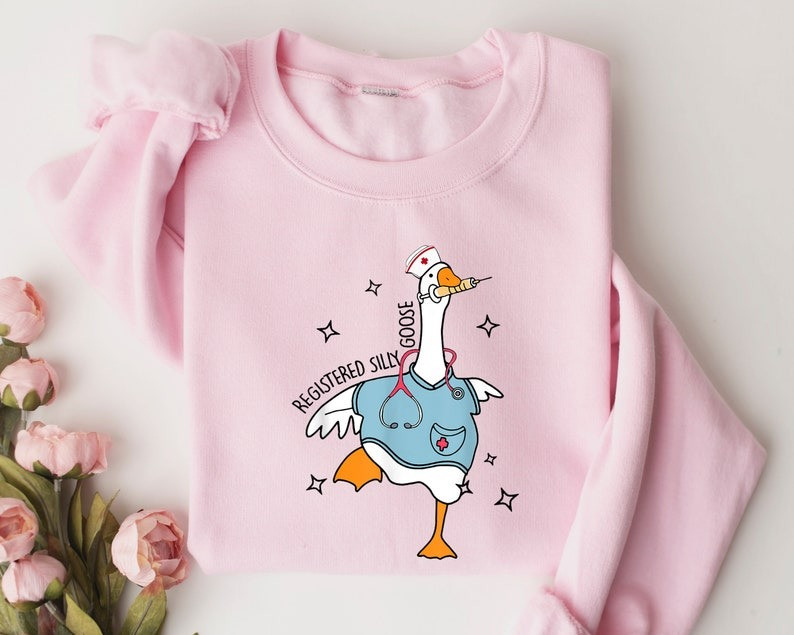 Silly Goose Registered Nurse Sweatshirt Funny Nurse Sweatshirt Gifts For Her
