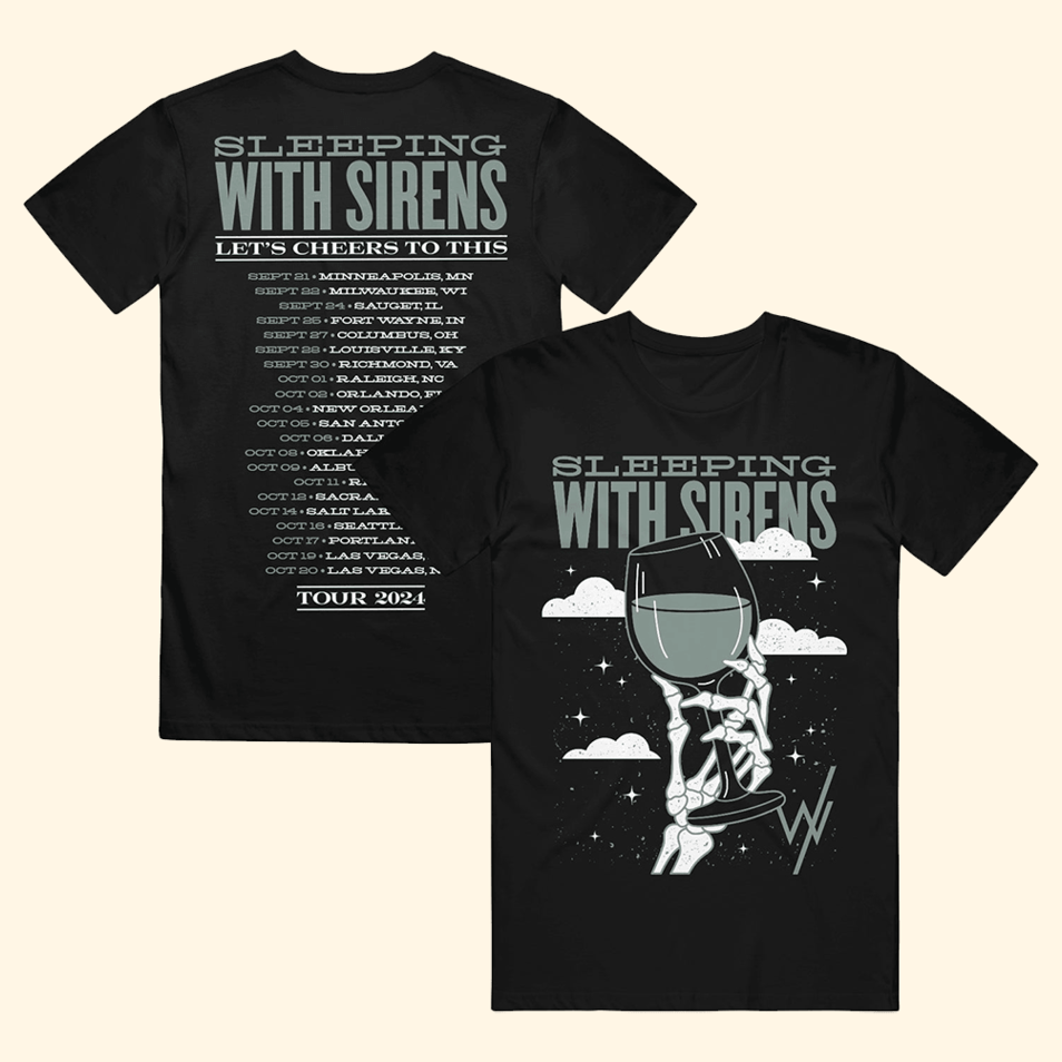 Skeletons Cheer Tour T-Shirt Sleeping With Sirens Merch Dad Fathers Day Birthday Gifts