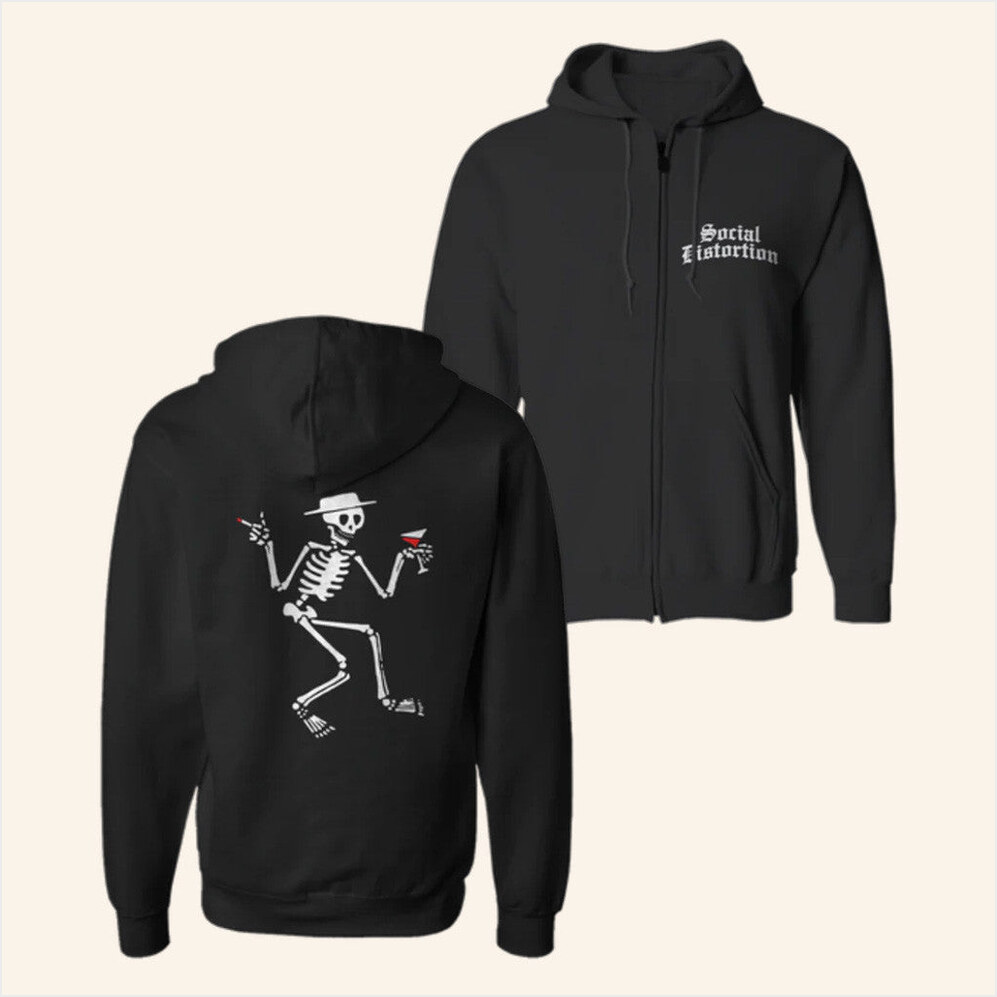 Skelly Zip Up Hoodie Social Distortion Merch Birthday Gifts For Dad Best Friend Gifts