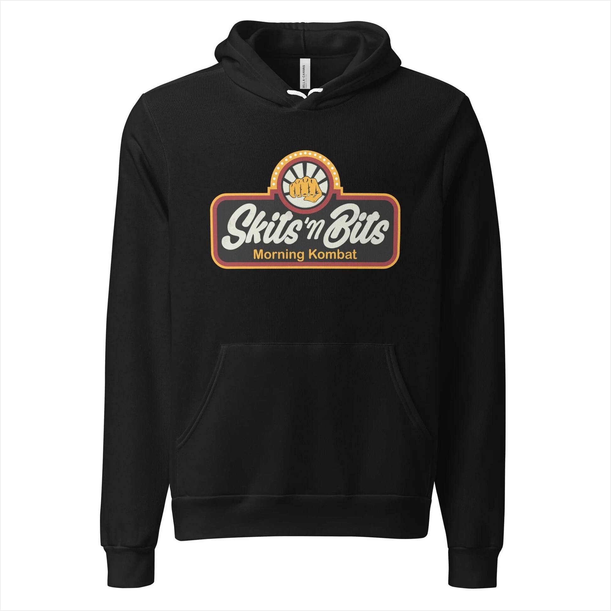 Skits'n Bits Morning Kombat Black Hoodie Morning Kombat Merch Stepdad Gifts For Father's Day