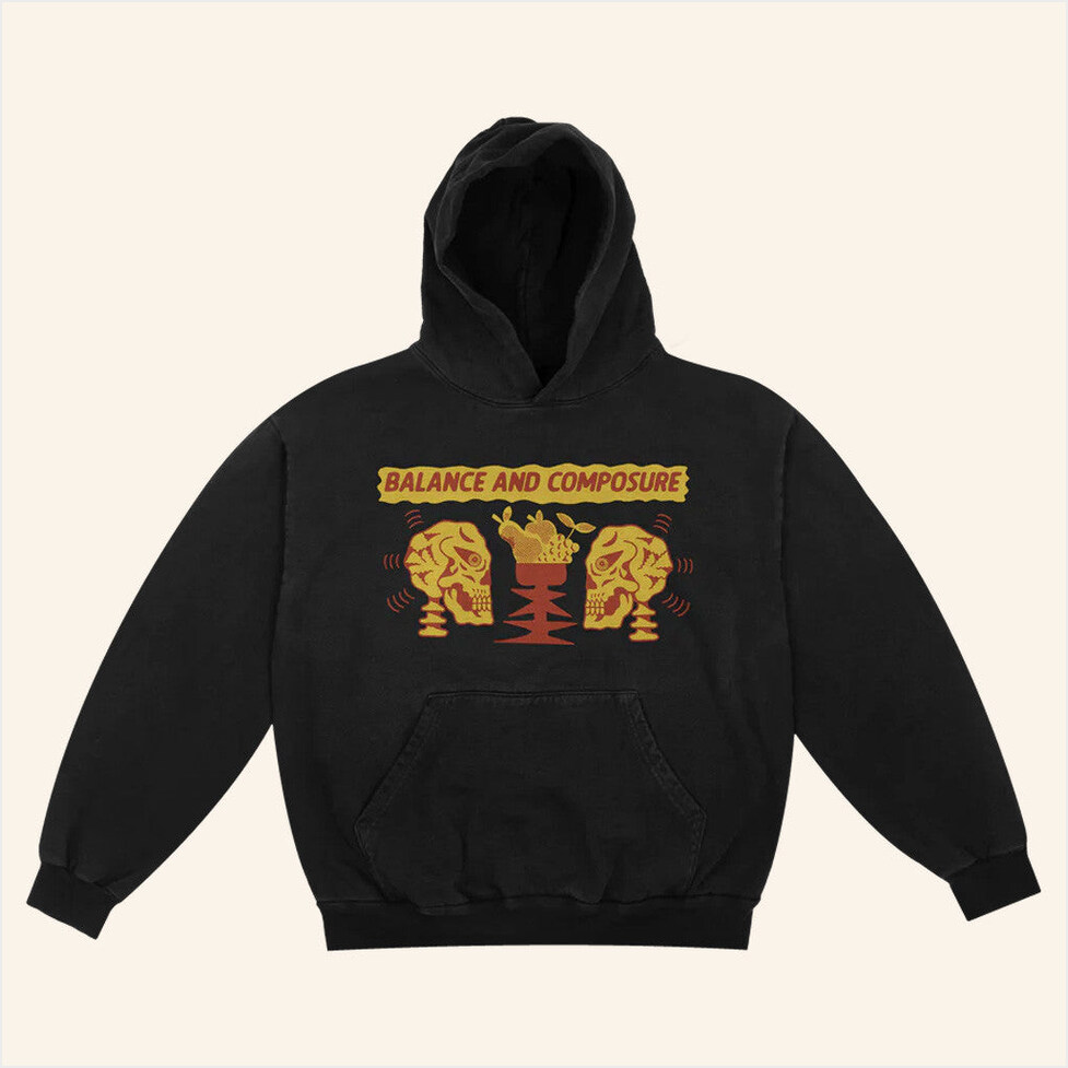 Skull Fruit Black Hoodie Balanced Comp Merch Birthday Gifts For Him BFF Gifts Ideas