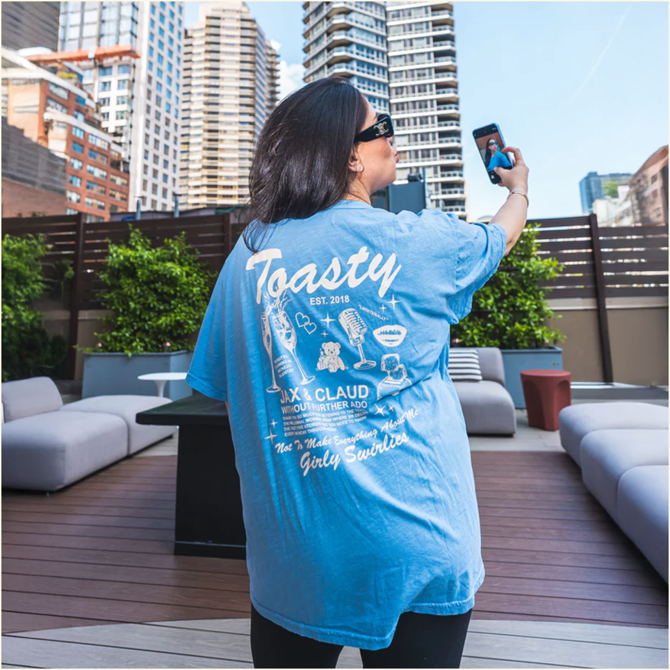 Sky Blue Toasty T-Shirt Shop Toast Merch Gift Ideas For Girlfriend Birthday Gifts For BFF
