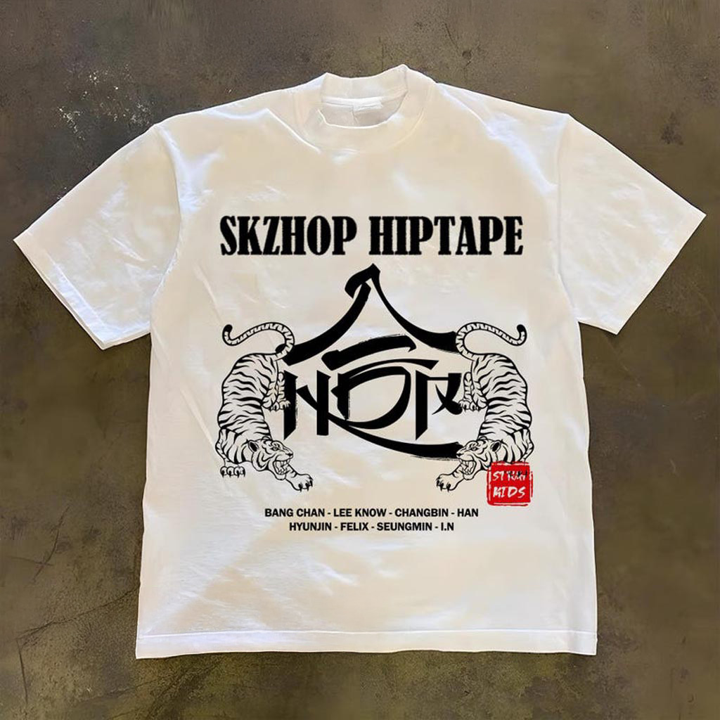 SKZHOP HIPTAPE Tshirt Stray Kids Hop Shirt Stray Kids Domiate World Tour Sweatshirt Stray