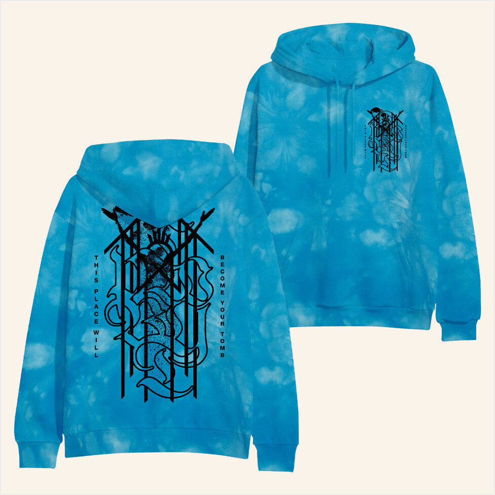 Sleep Token This Place Will Become Your Tomb Aqua Tie Dye Hoodie Spinefarm Merch Birthday Gifts