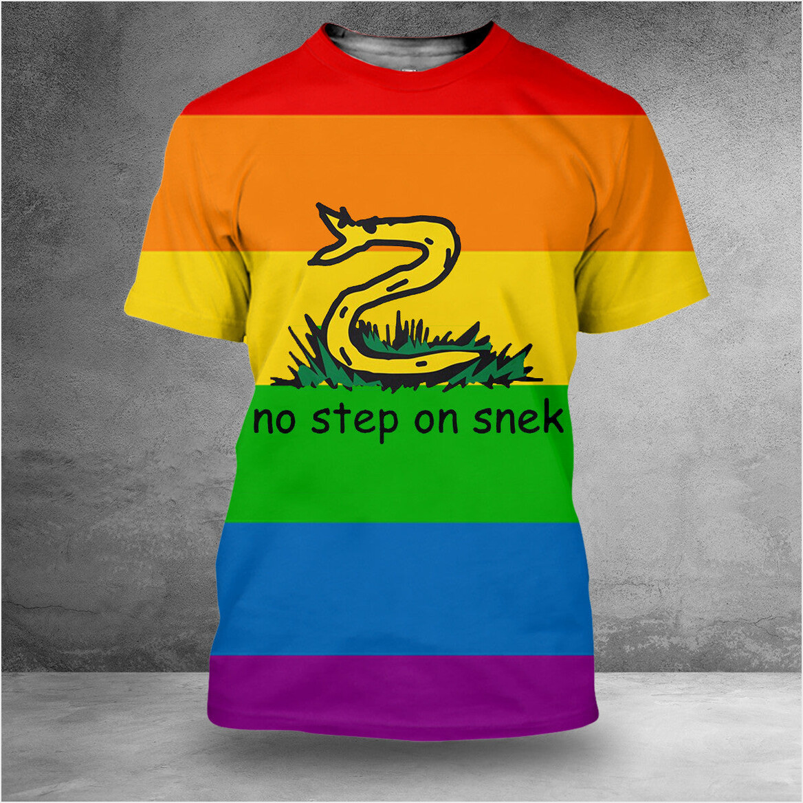 Snake No Step On Snek LGBT Flag T-Shirt LGBT Pride Don't Tread On Me Clothing Birthday Gift