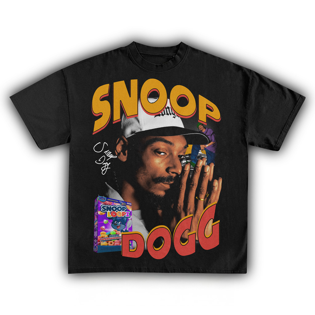 Snoop Dogg Snoop Loopz Black T-Shirt Snoop Dogg Merch Unique Gifts For Music Lovers