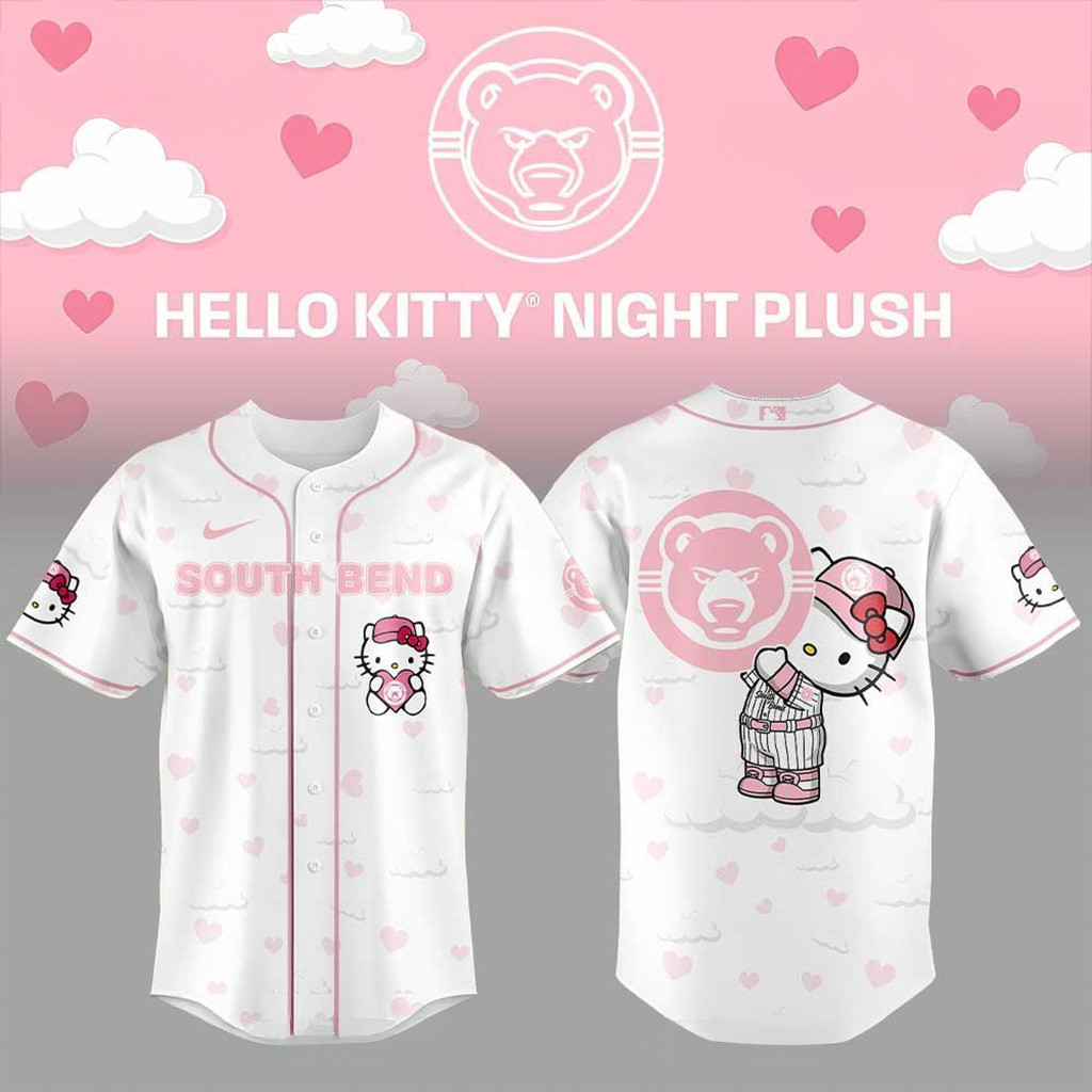 South Bend Cubs Hello Kitty Night 2025 Baseball Jersey South Bend Cubs Merch Daughter Gifts