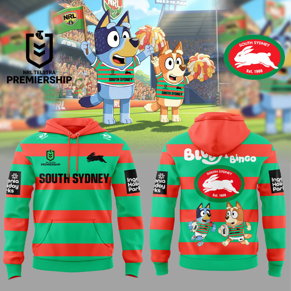 South Sydney Rabbitohs Bluey And Bingo Hoodie Gift Ideas For Football Lovers