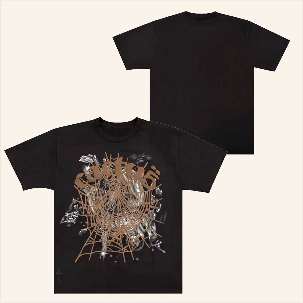 Sp5der x Travis Scott Cactus Jack Airbrush T-Shirt Cactus Jack Merch Fans Clothing Gifts