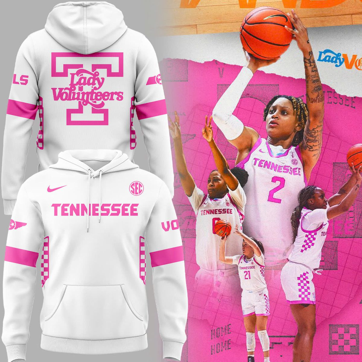 Special New Pink Uniform Lady Vols Hoodie Best Gifts For Basketball Lovers
