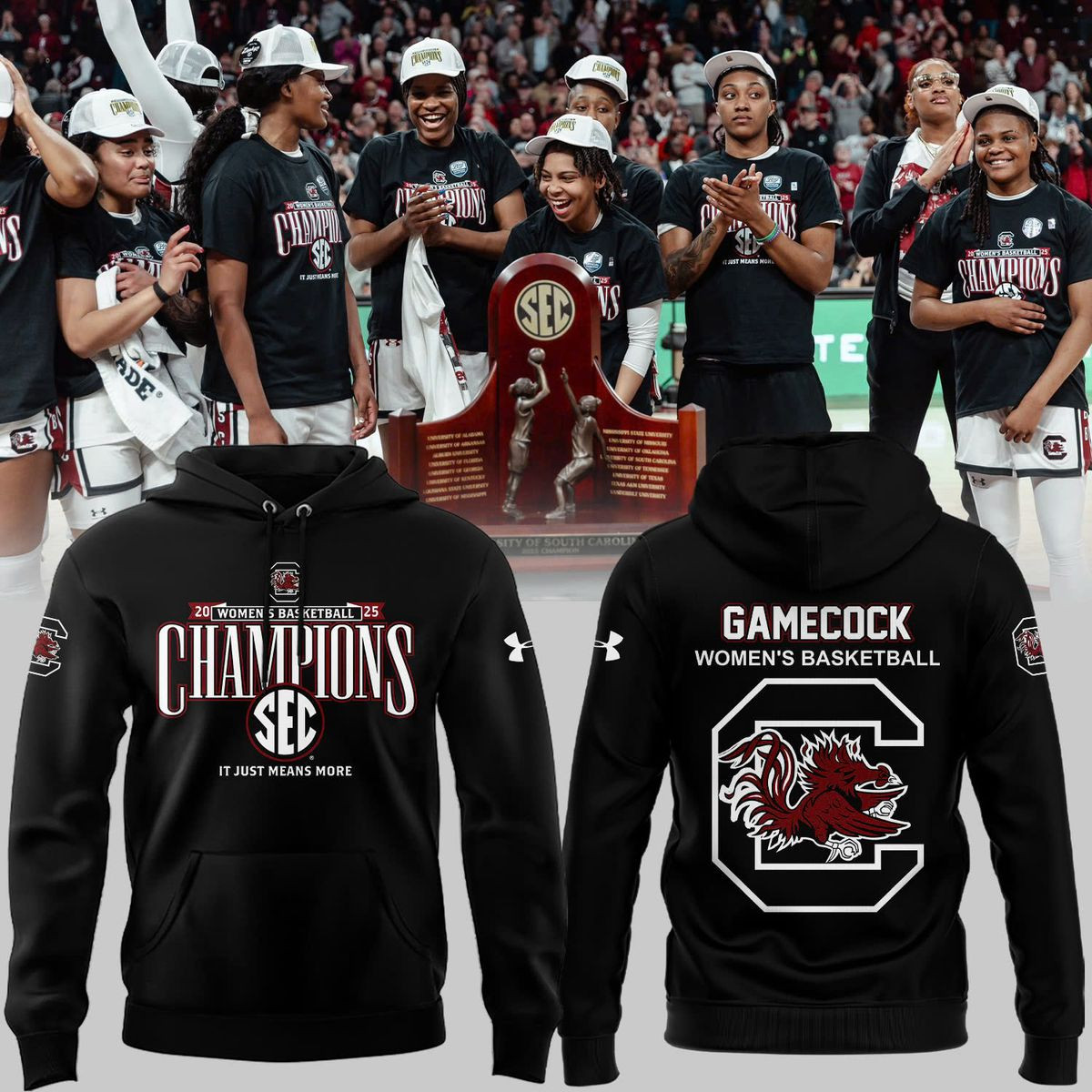 Special Sec Regular Season Champions Womens Basketball Hoodie