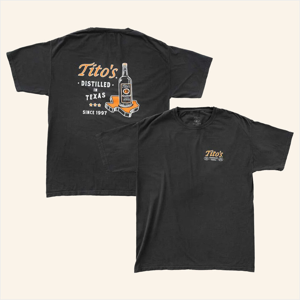 Spirit Of Texas T-Shirt Tito's Vodka Merch Him Birthday Gifts BFF Gifts Ideas