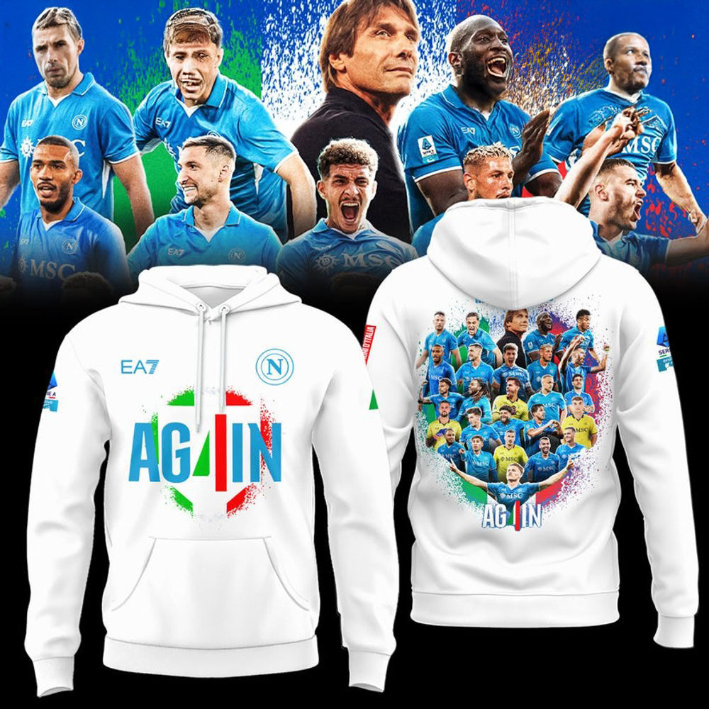 SSC Napoli We Are The Champions 2025 Hoodie Top 10 Father's Day Gifts