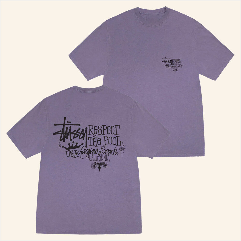 Stüssy Respect The Pool Pigment Dyed T-Shirt Dover Street Market Merch Best Friend Gifts