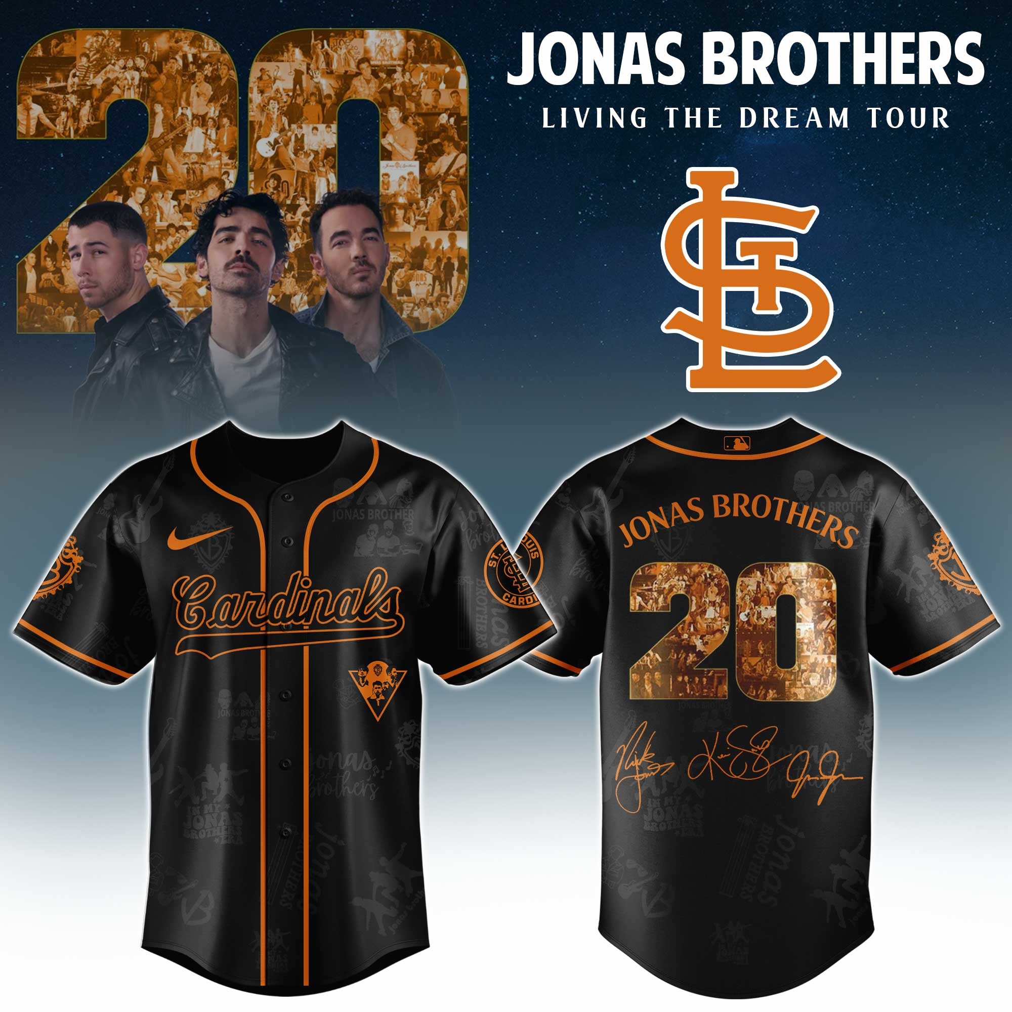 St Louis Cardinals Mlb X Jonas Brothers Tour Personalized Baseball Jersey For Fans