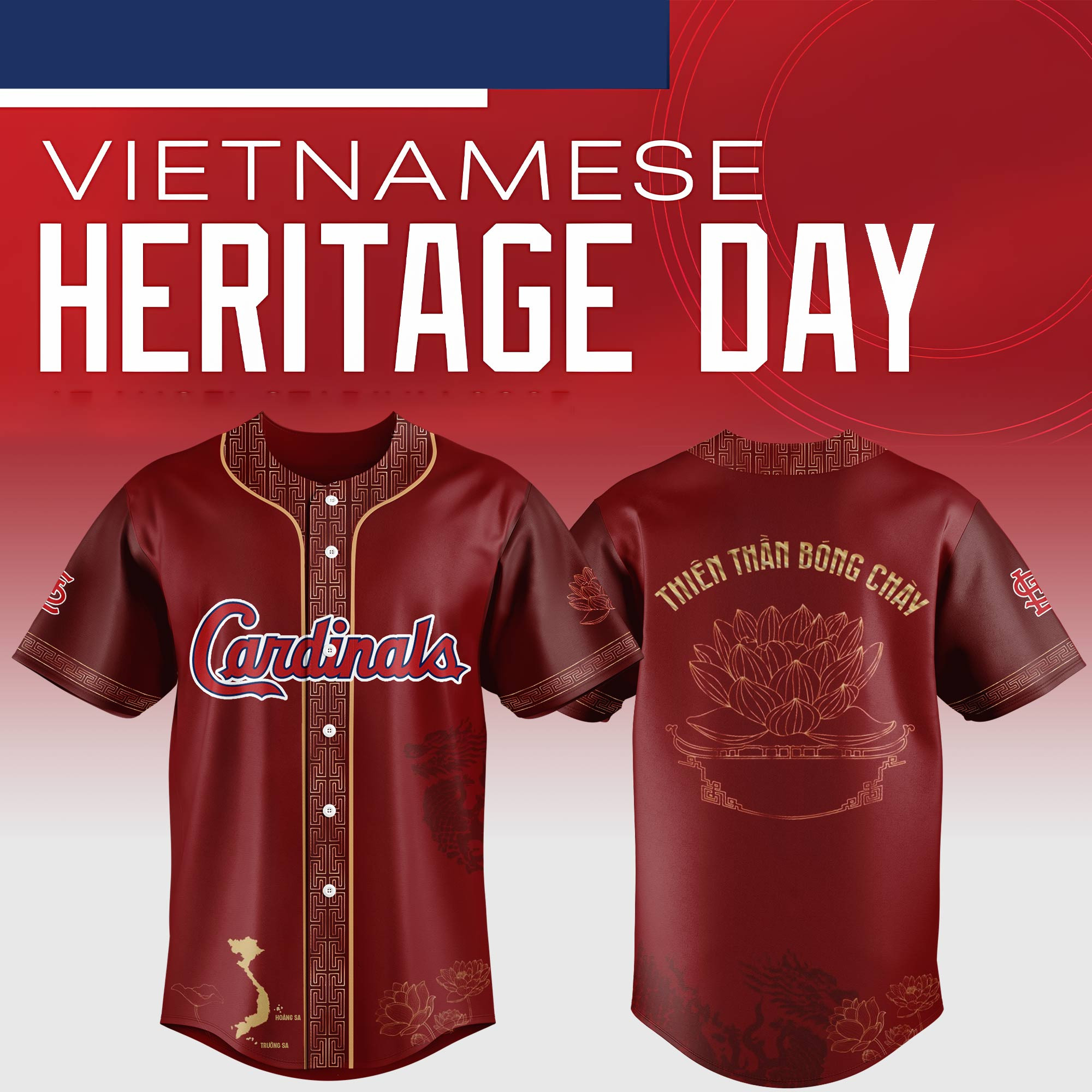 St Louis Cardinals Mlb X Vietnamese Heritage Night Baseball Jersey For Fans