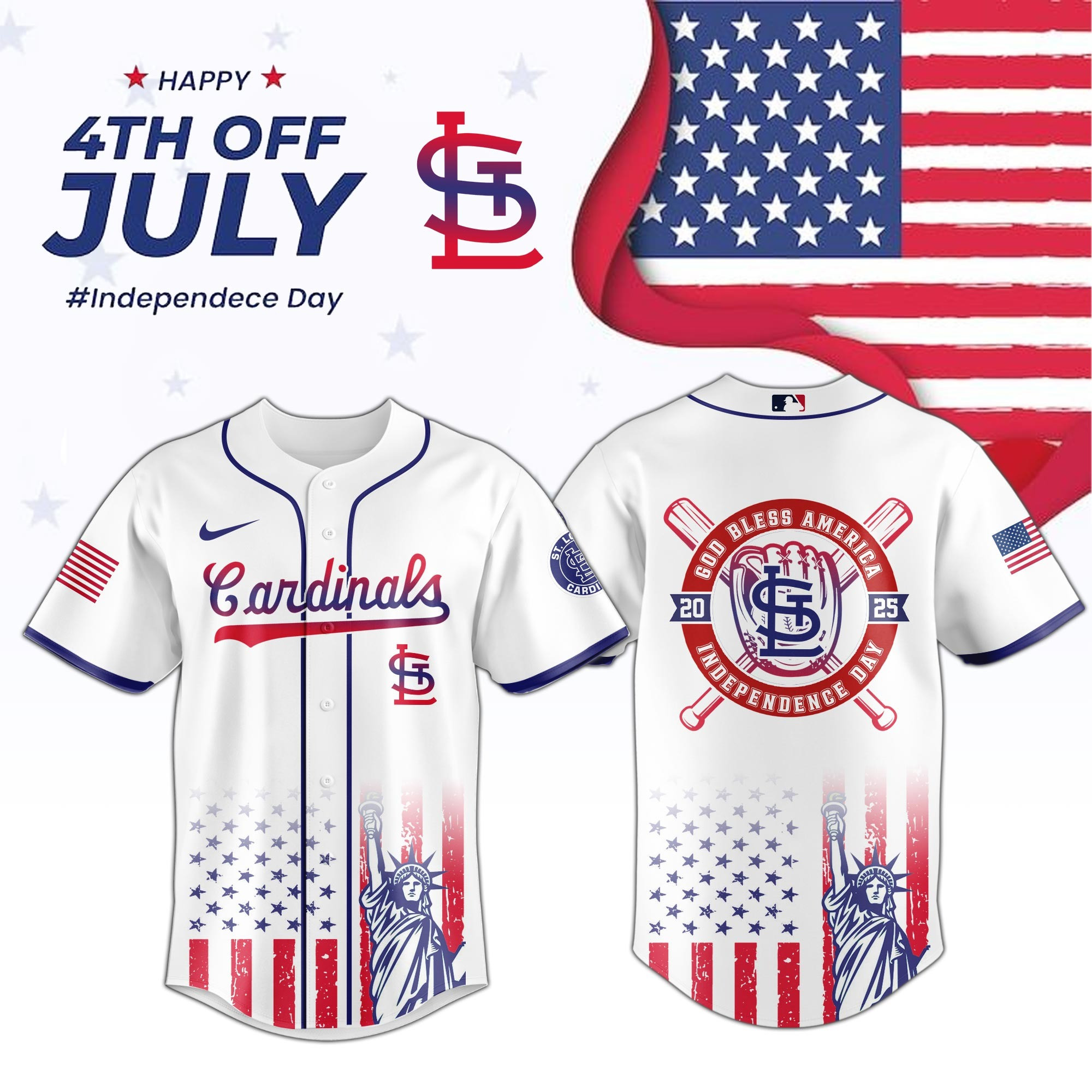 St Louis Cardinals Special Independence Day 2025 Jersey St Louis Cardinals Merch