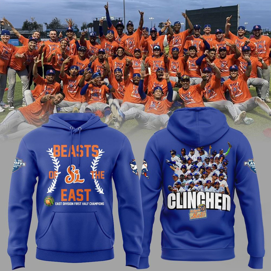 St Lucie Mets East Division First Half Championship 2025 Hoodie St Lucie Mets Merch For Fans