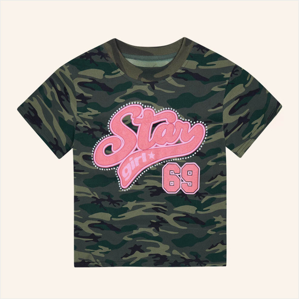 Star Girl 69 Camo T-Shirt Broken Planet Merch Birthday Gifts For Girlfriend BFF Gifts Ideas