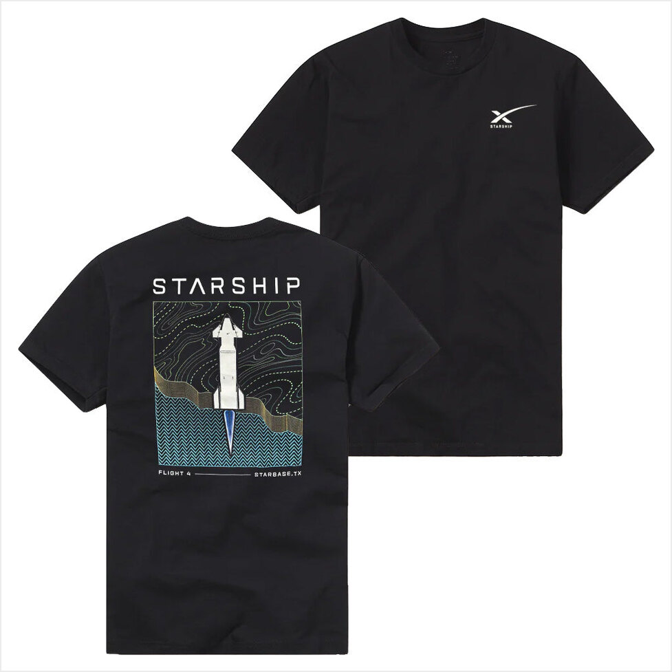 Starship Flight 4 T-Shirt SpaceX Merch Gift Ideas For Him Birthday Gifts For Best Friend