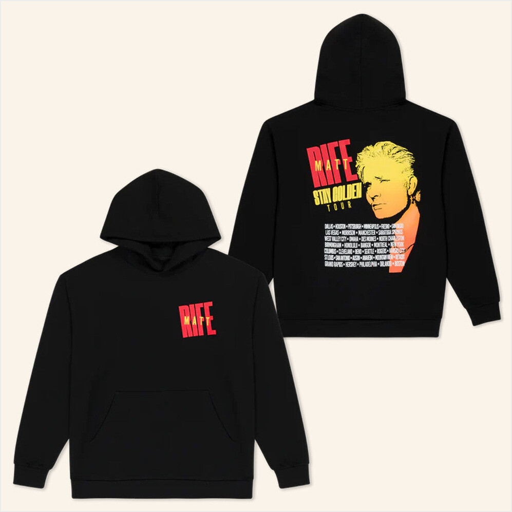 Stay Golden Tour Black Hoodie Matt Rife Merch Best Birthday Gifts For Dad BFF Gifts Ideas