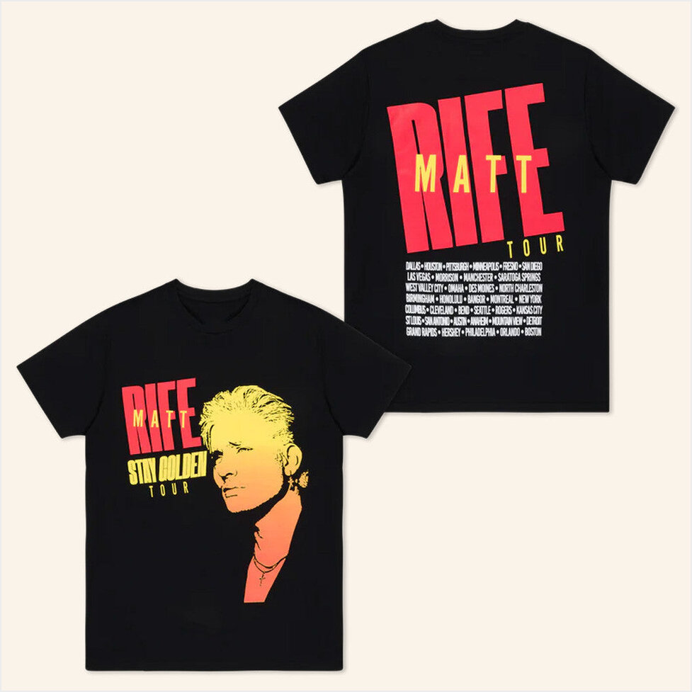 Stay Golden Tour Black T-Shirt Matt Rife Merch Best Birthday Gifts For Fans Gifts For Friends