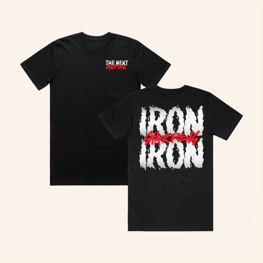 Store Iron Sharpens Box T-Shirt The Next Chapter Merch Dad Birthday Gifts For Best Friend