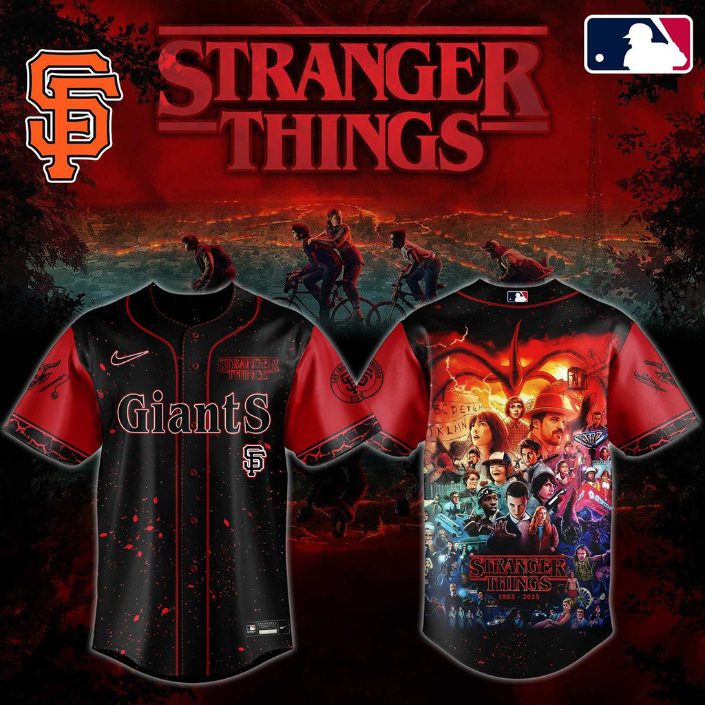 Stranger Things 5 Final Season Mix San Francisco Giants 2025 Jersey Giants Merch Husband Gifts