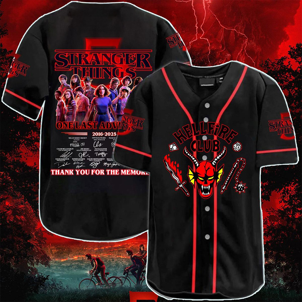Stranger Things 5 Hellfire Club Baseball Jersey Fan Merch Gifts For Husband