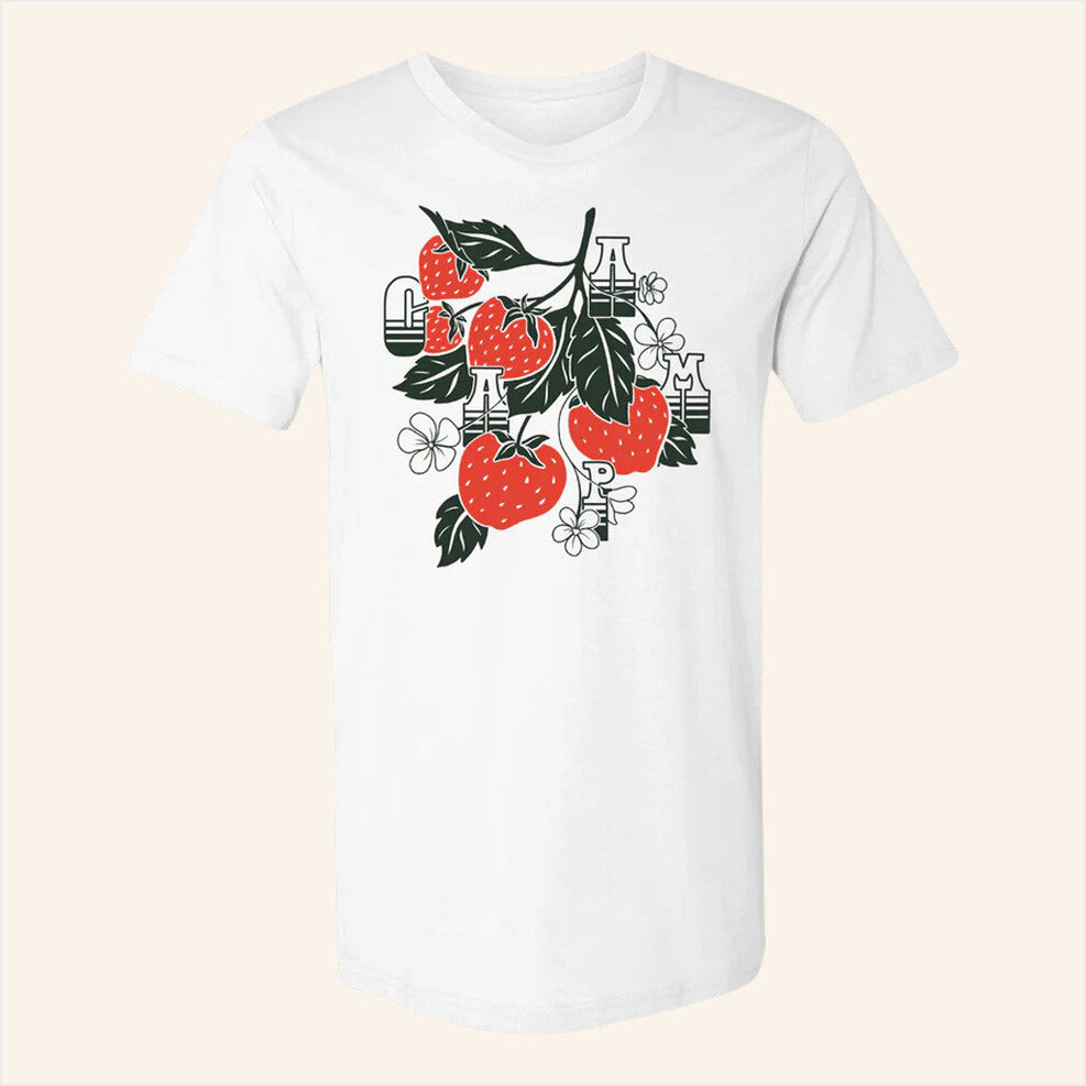 Strawberry White T-Shirt Caamp Merch Best Friend Birthday Gifts Christmas Presents