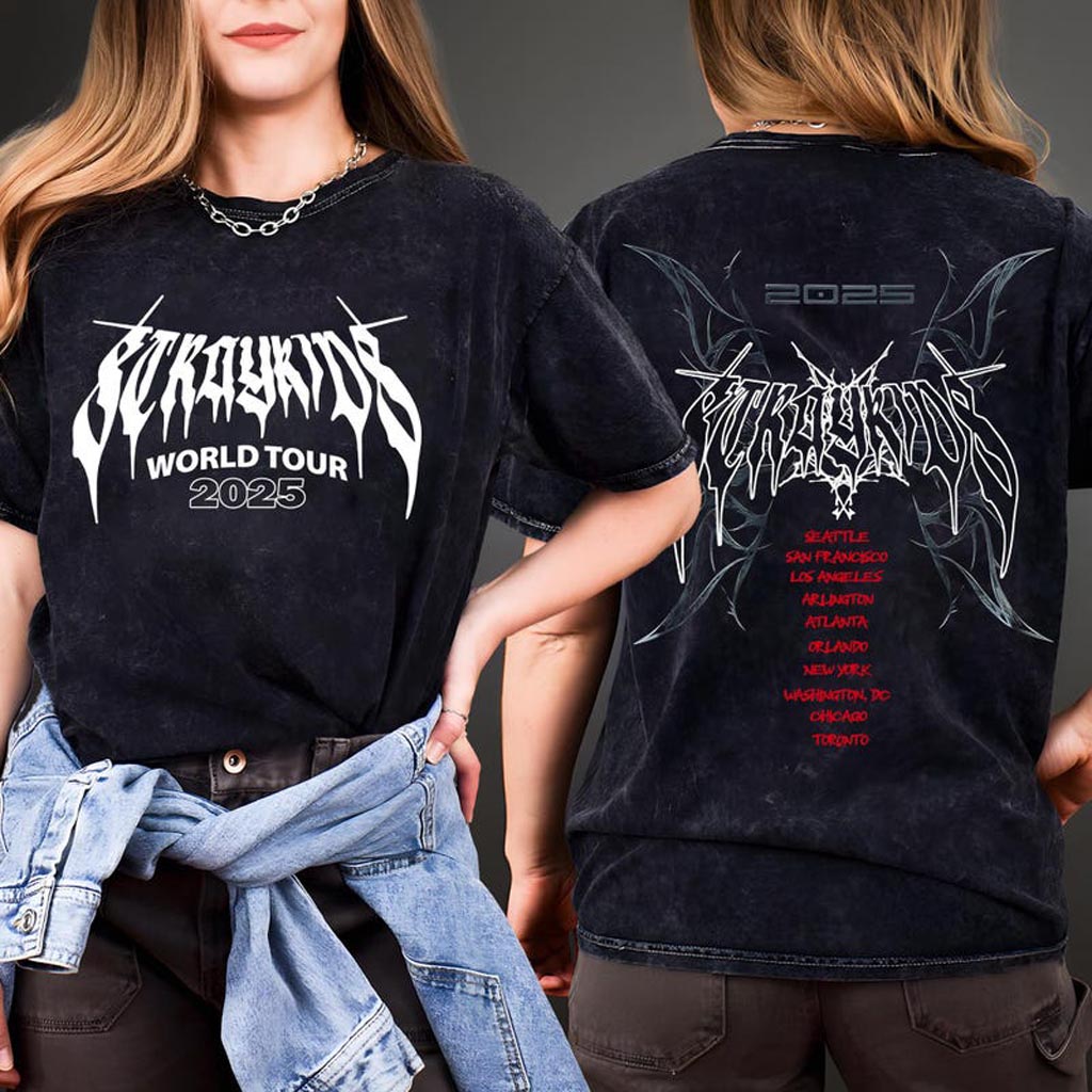 Stray Kids Domiate in US Mineral Wash Shirt Stray Kids Domiate World Tour Mineral Clothing