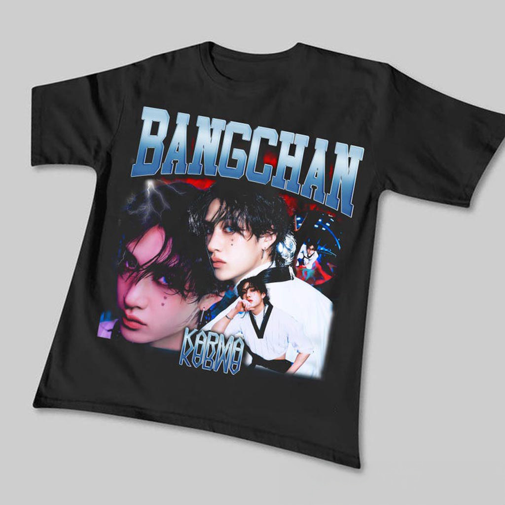 Stray Kids Karma Bang Chan T-Shirt Stray Kids Kpop Fan Tee Vintage Aesthetic Graphic Top for