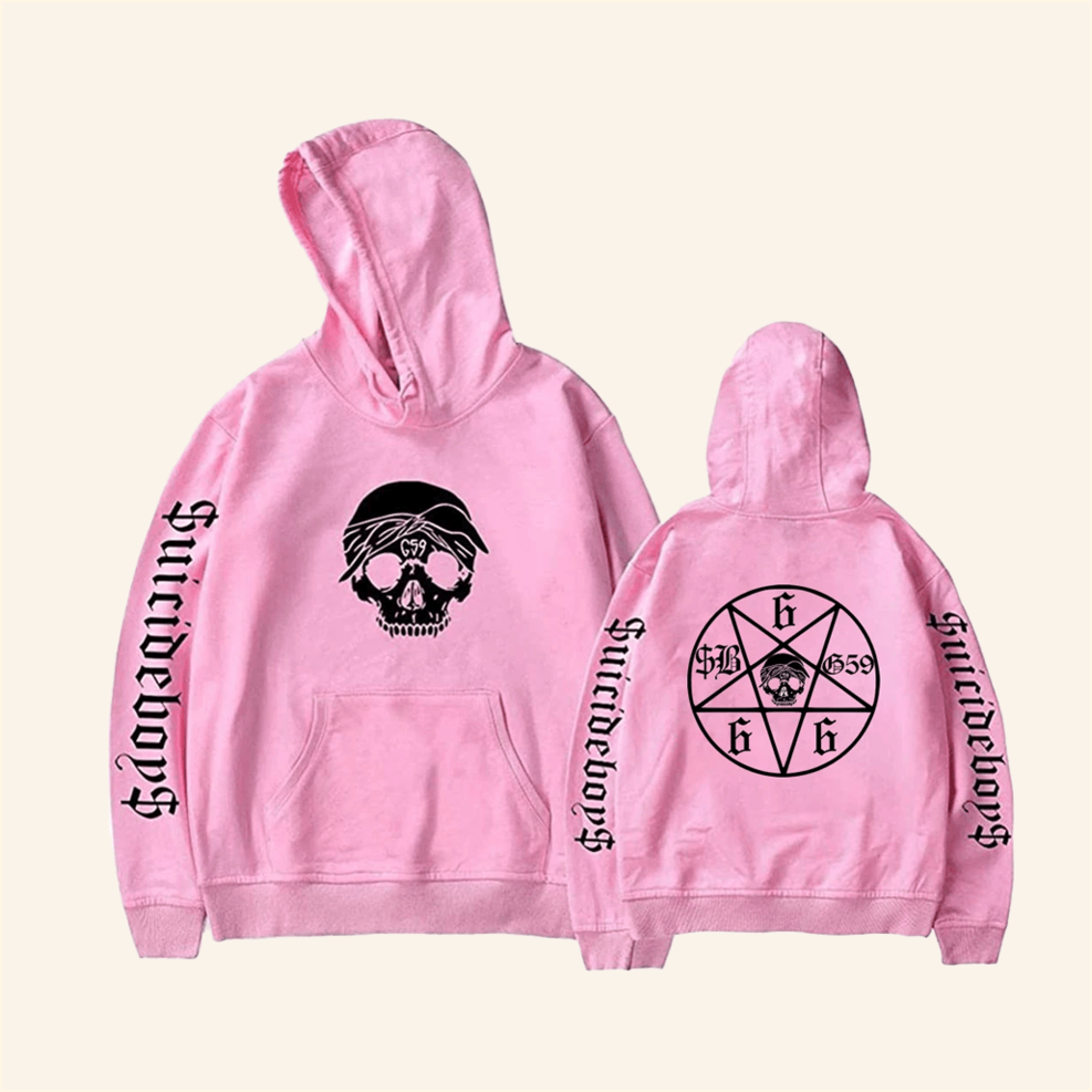 SuicideBoys Hoodie Suicide Boys Merch Skull G59 Record Pink Hoodie Birthday Gifts For Sister