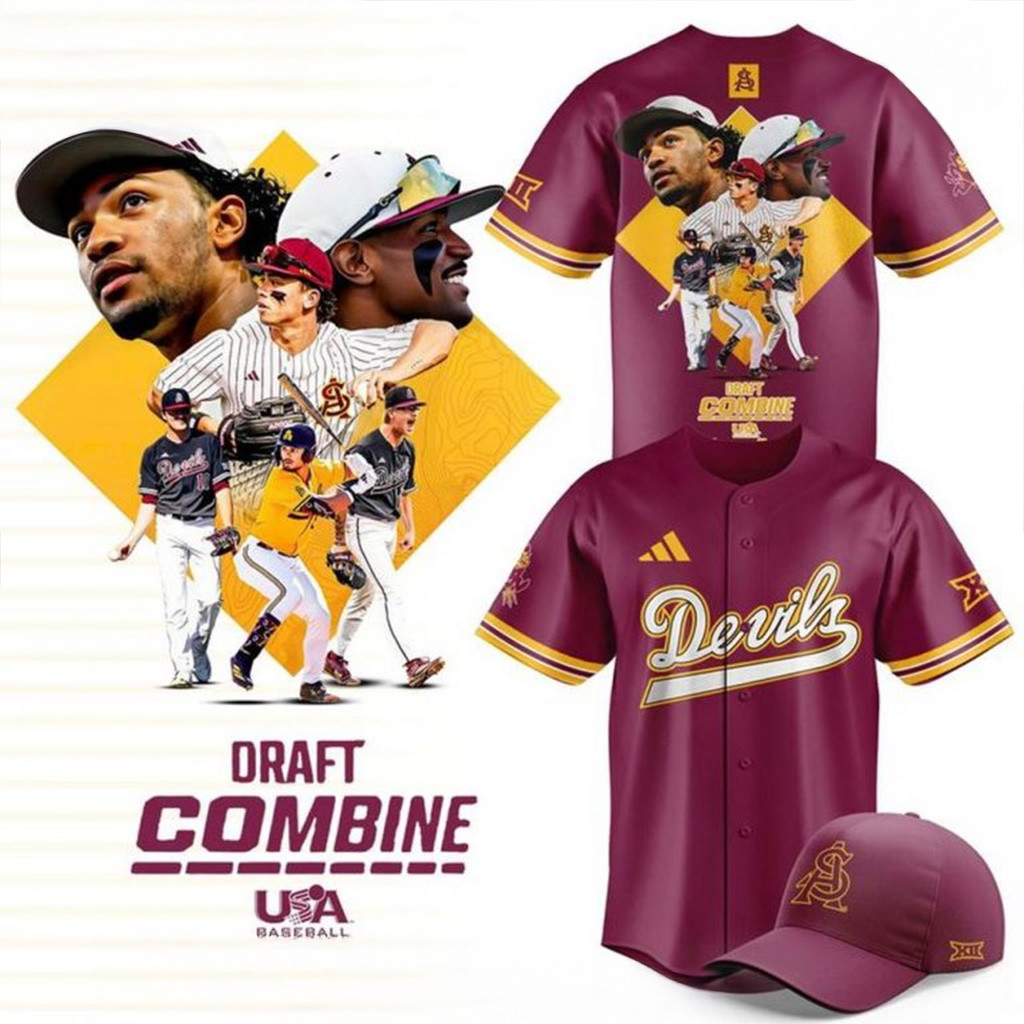 Sun Devil x Draft Combine 2025 Baseball Jersey Sun Devils Merch Gifts For Football Fan