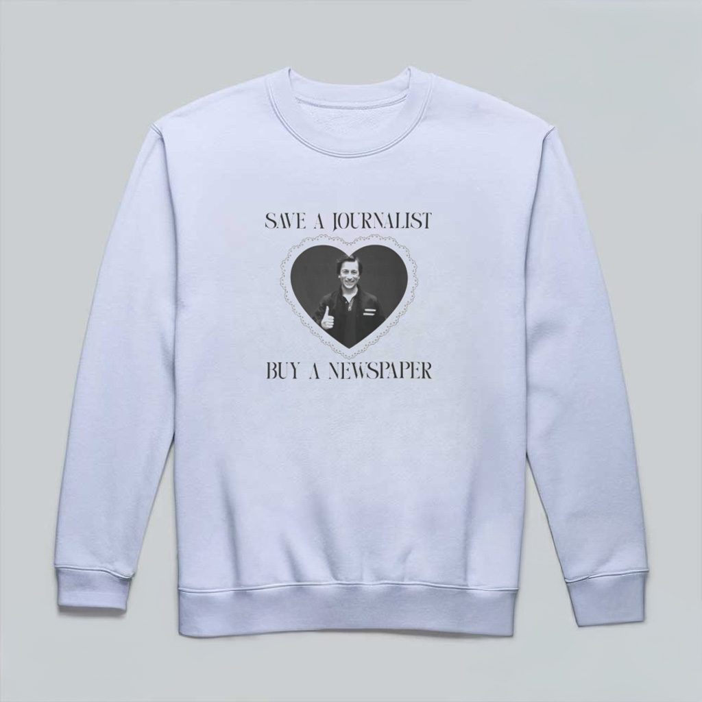 Superman Jimmy Olsen Save A Journalist Buy A Newspaper Sweatshirt Gift Ideas For Him