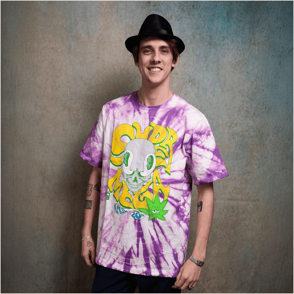 SuperMega 420 Skeleton Tie Dye T-Shirt SuperMega Merch 420 Merch Good Father's Day Presents