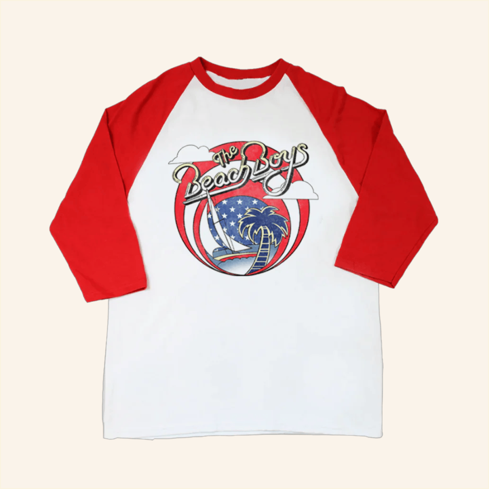 Surfin' USA Flag Raglan T-Shirt The Beach Boys Merch Birthday Gifts For Dudes Gifts For Besties