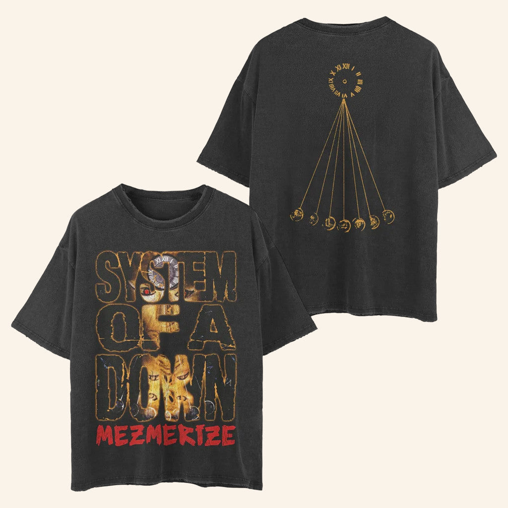 System Of A Down Merch Tour 2025 Mezmerize Stacked Logo T-Shirt Gifts For Dudes