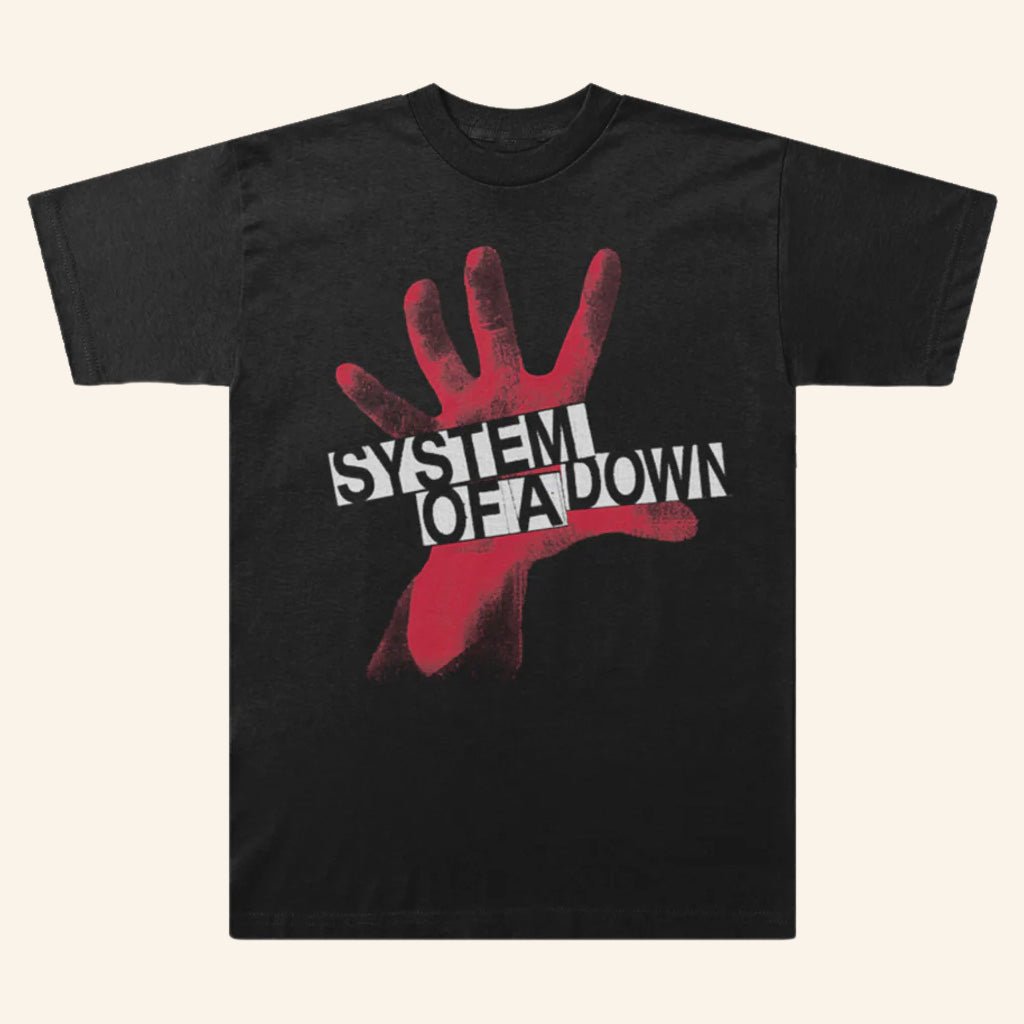 System Of A Down Merch Tour 2025 Self Titled Red Hand Logo T-Shirt Presents For Him