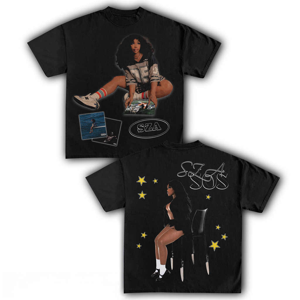SZA SOS Black T-Shirt SZA Merch Unique Gifts For Music Lovers