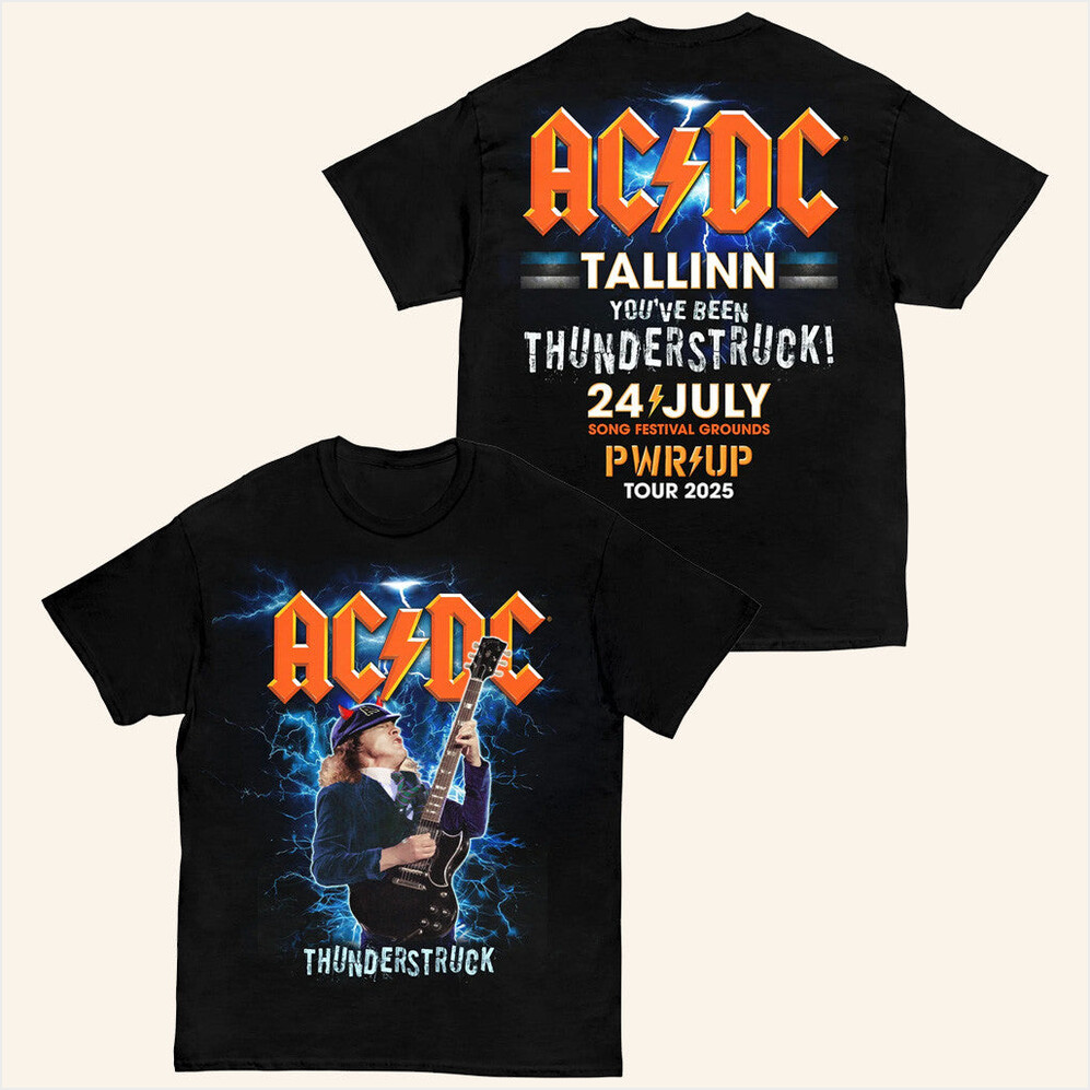 Tallinn Pwr Up Tour T-Shirt ACDC Merch Best Birthday Gifts For Music Lovers Best Friend Gifts