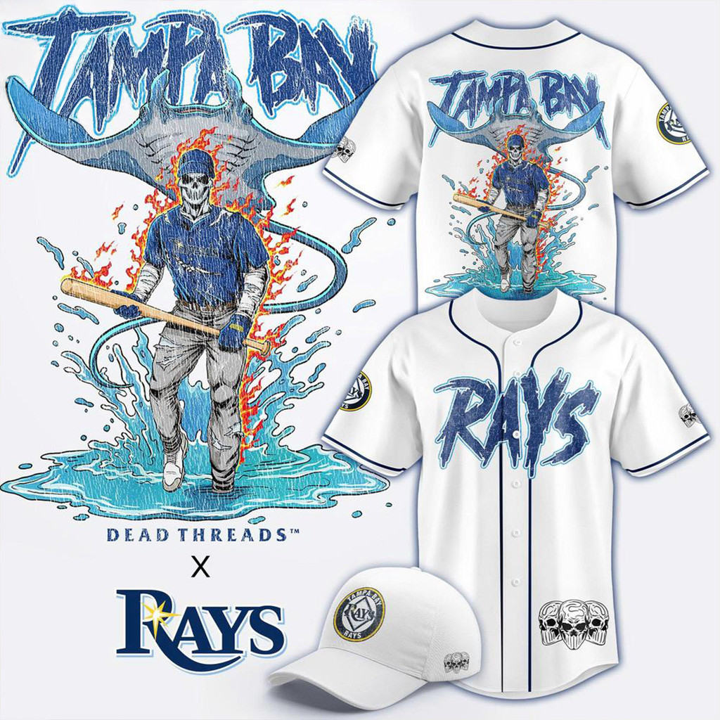 Tampa Bay Rays Dead Threads Night Baseball Jersey Tampa Bay Rays Merch Gifts For Him