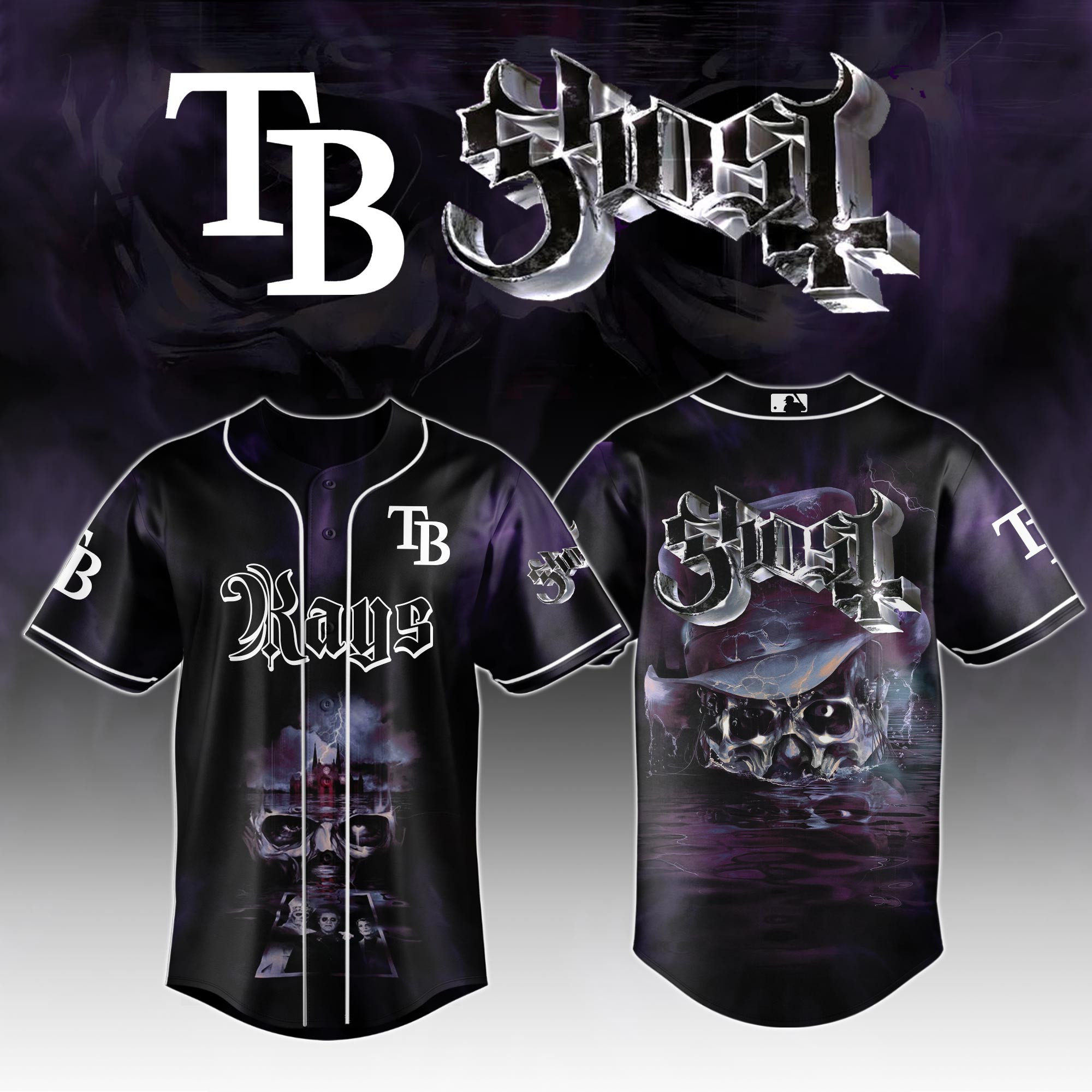 Tampa Bay Rays Mlb X Ghost Skeletour World Tour Baseball Jersey For Fans