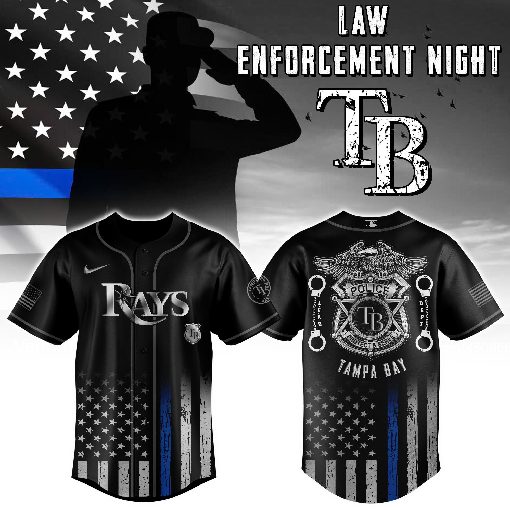 Tampa Bay Rays MLB x Law Enforcement Night Edition Jersey 2025