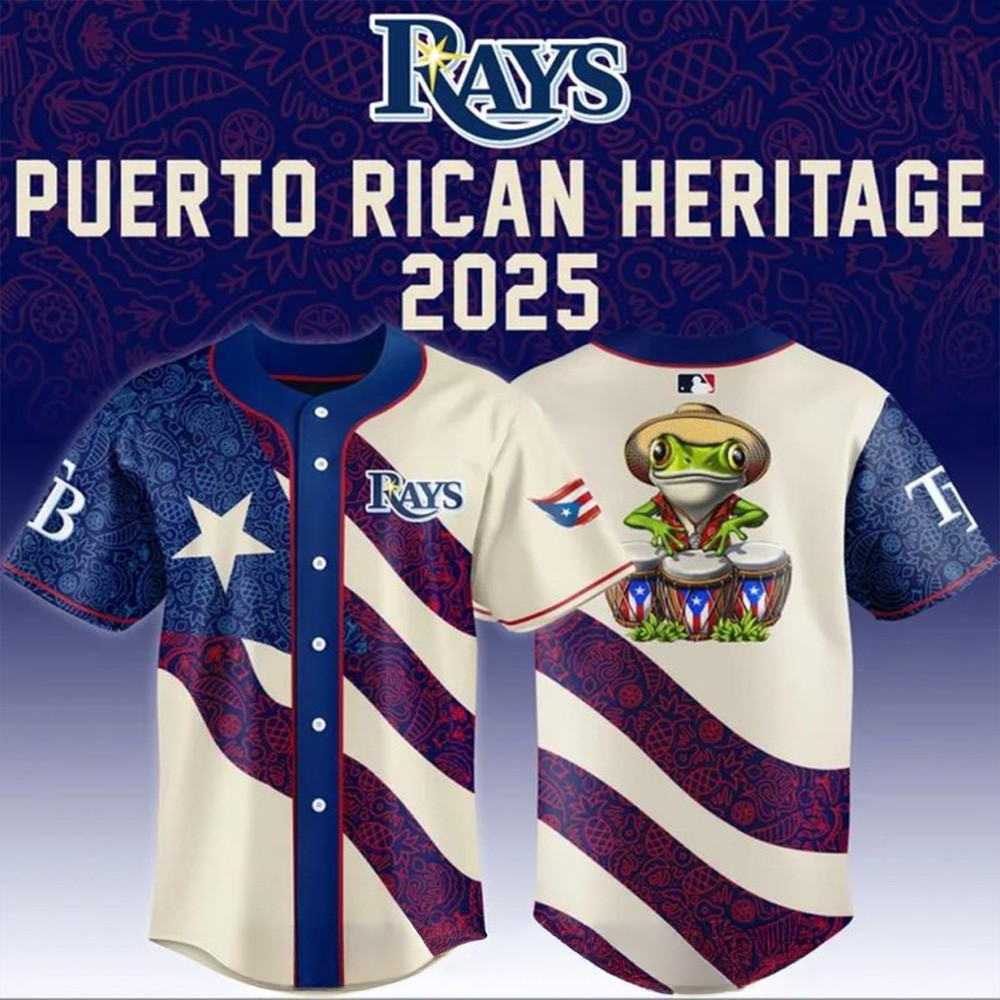 Tampa Bay Rays x Puerto Rican Heritage 2025 Special Jersey Tampa Bay Rays Merch Husband Gifts