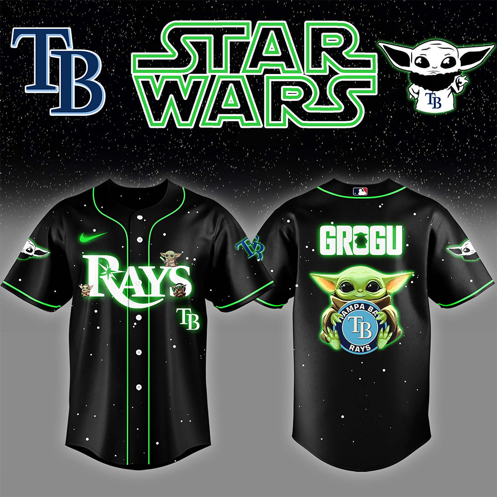 Tampa Bay Rays x Star Wars Grogu Night Baseball Jersey Gifts For Baseball Fans