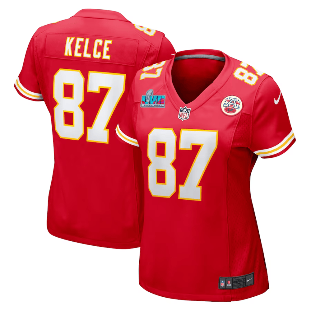Taylor Swift Chiefs Jersey Nike Travis Kelce Red Kansas City Chiefs Super Bowl LVII Jersey
