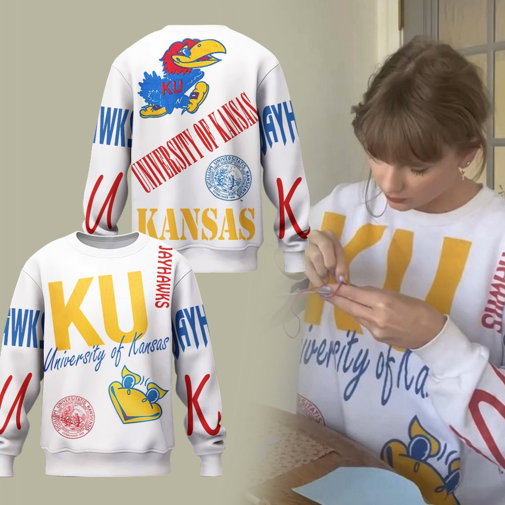 Taylor Swift KU Sweatshirt Taylor Swift Merch University Of Kansas Jeyhawks Sweatshirt