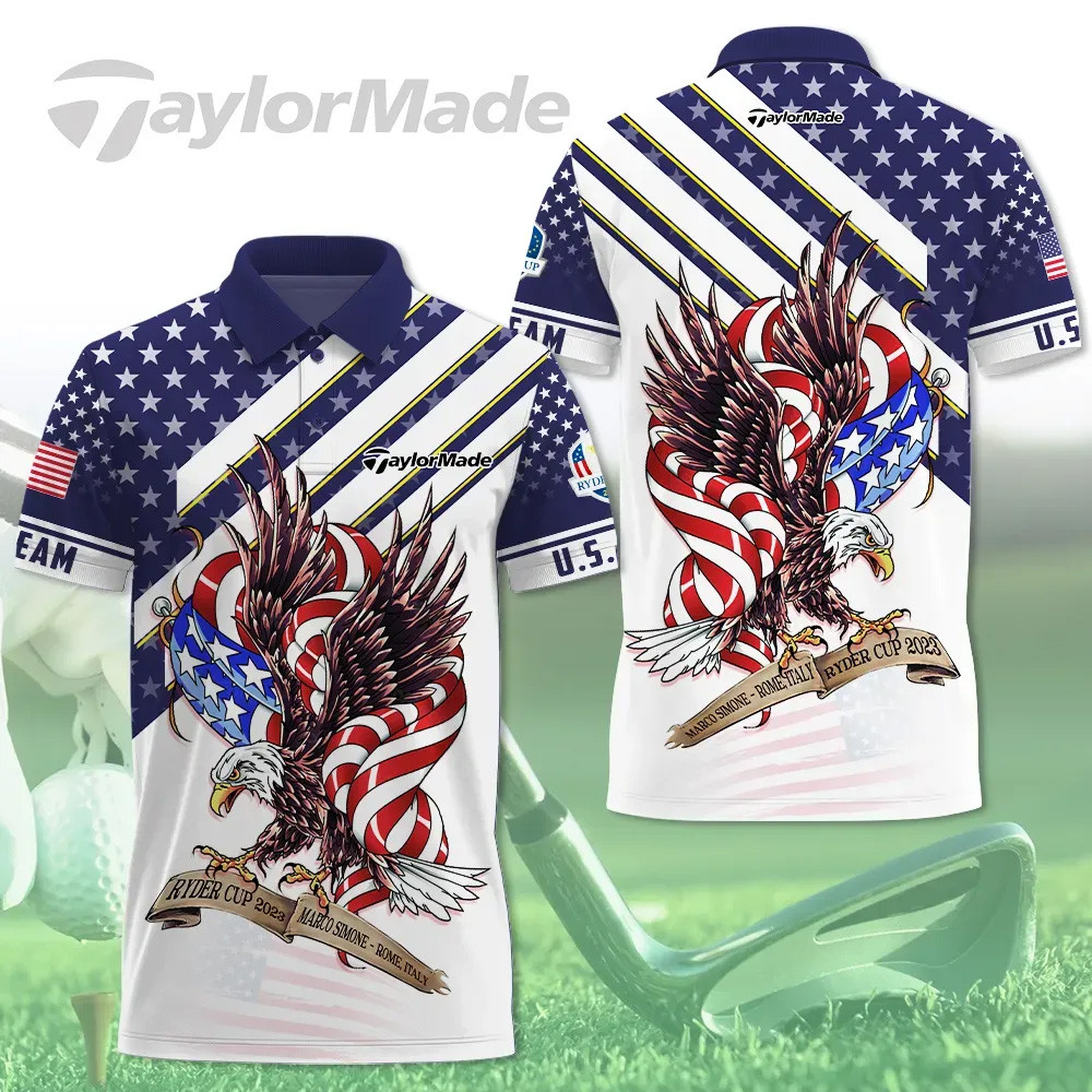 TaylorMade x Ryder Cup 2025 Polo Shirt USA Team Eagle Golf Apparel Gift Ideas For Golfers